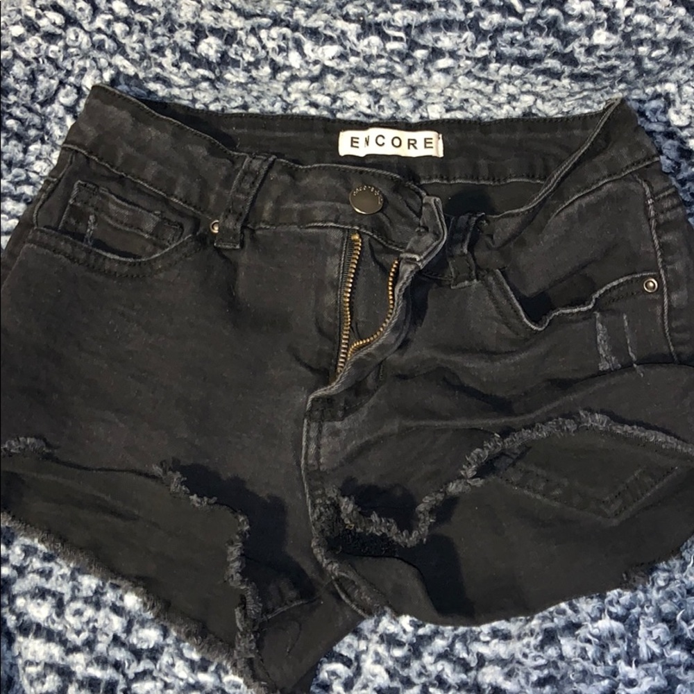 Black jean shorts